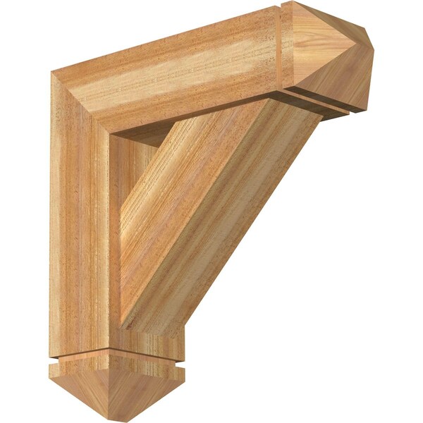 Ekena Millwork Traditional Arts and Crafts Rough Sawn Bracket w/ Offset Brace, Western Red Cedar, 8"W x 26"D x 26"H BKT0806X26X26TRA03RWR - main
